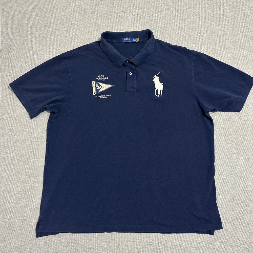 Polo Ralph Lauren Yacht Club Marine Tour Big Pony Polo Shirt Navy Blue 3XLT